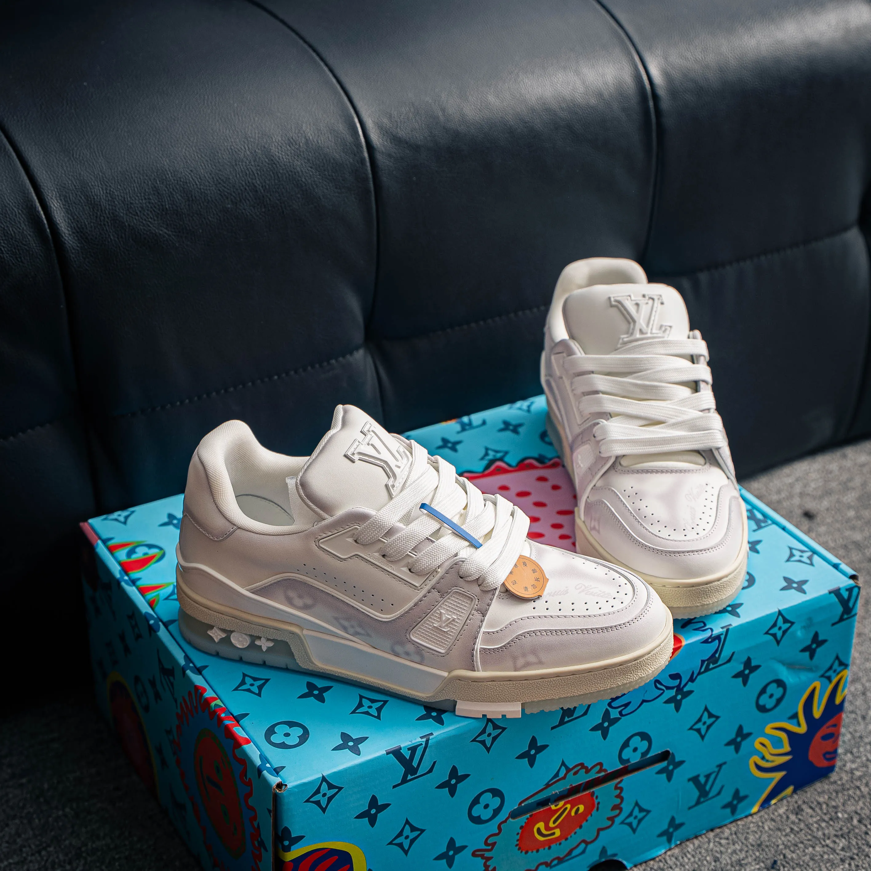 【YS 】 Louis Vuitton LV Trainer Blue ✦ ， ✦ White ， ✦ Lace-Up ，
